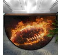 Cmizedevise American Football Half Round Door Mat, Indoor Outdoor Entrance Way Mat, Absorbent Microfiber Welcome Entryway Mat, Washable Inside Front Door Mat, 36''x24'' Cool Football