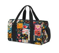 Cmizedevise Boho Floral Botanical Gym Bag for Women Men Lightweight Travel Duffel Tote Bag Carry on Weekender Overnight Workout Dance Bags