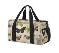 Cmizedevise Butterfly Pattern Gym Bag for Women 17 inch Waterproof Carry On Overnight Weekender Bag Sports Duffel Tote Bags for Travel Workout