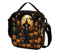 Cmizedevise Halloween Insulated Lunchbox for Adult Women Men Skeleton Ghost Reusable Large Lunch Bag Leakproof Cooler Tote Bag for Work Picnic Beach Hiking Sports