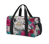 Cmizedevise Leopard Animals Gym Bag for Women 17 inch Waterproof Carry On Overnight Weekender Bag Sports Duffel Tote Bags for Travel Workout