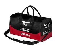 Cmizedevise Mini Duffel Bag for Women Men Foldable Gym Bag Carry on Overnight Weekender Bag for Workout Travel Hospital, Red Black, L