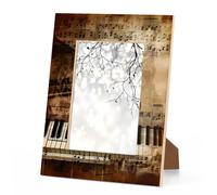 Cmizedevise Music Piano Keyboard Note Picture Frame 4x6 Music Photo Frame Fits 4 by 6 Inch Wall and Tabletop Display for Home Decor