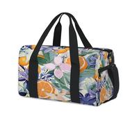 Cmizedevise Orange Fruits Flowers Gym Bag for Women 17 inch Waterproof Carry On Overnight Weekender Bag Sports Duffel Tote Bags for Travel Workout