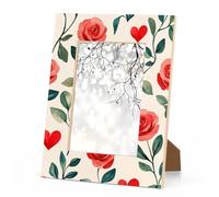 Cmizedevise Pink Floral Picture Frame 11x14 Rose Flower Blossoms Photo Frame Fits 11 by 14 Inch Wall Mount and Tabletop Display for Home Decor