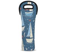 Cmizedevise Sailing Wine Carrier Tote Bag Neoprene Bottles Protector Bags for Drinks/Water/Beer Bottles Reusable Wine Bag for Travel Picnic Party Restaurant