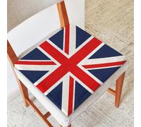 Cmizedevise Union Jack Chair Cushions for Dining Chairs Square Seat Cushions with Removable Washable Cover Memory Foam Chair Pads for Kitchen Work Patio Sofa