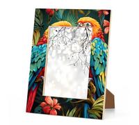 Cmizedevise Watercolor Parrot Picture Frame 8x10 Jungle Leaf Floral Palm Tree Photo Frame Fits 8 by 10 Inch Wall and Tabletop Display for Home Decor