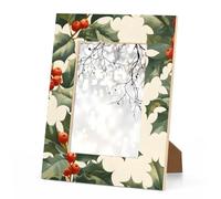 Cmizedevise Winter Floral Picture Frame 11x14 Flower Leaf Print Rustic Themed Photo Frame Fits 11 by 14 Inch Wall and Tabletop Display for Home Decor