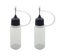 CMJ™ 2 x 10ml BLACK Lid Needle Tip Plastic Dropper Bottles Squeezable Liquid E-Liquid Bottle UK Seller (2 Bottles)