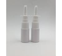 CMJ 2 x 10ml Hard Shiny White Empty Nasal Pump Spray Plastic Bottle Refillable Fine Mist Sprayer UK