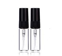 CMJ™ 2 x 3ml CLEAR Glass Spray Bottles Atomiser with BLACK LID Travel Perfume Liquid Sample Atomizer UK