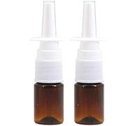 CMJ 2 x 5ml AMBER Empty Nasal Pump Spray Plastic Bottle Fine Mist Refillable