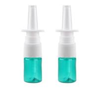 CMJ™ 2 x 5ml GREEN Empty Nasal Pump Spray Plastic Bottle Fine Mist Refillable (2 Bottles)