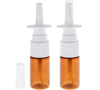 CMJ™ 2 x Empty AMBER 10ml Nasal Pump Spray Plastic Bottle Fine Mist Refillable