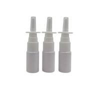 CMJ™ 3 x 10ml Hard Shiny White Empty Nasal Pump Spray Plastic Bottle Refillable Fine Mist Sprayer UK (Three Bottles)