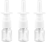 CMJ 3 x 5ml CLEAR Empty Nasal Pump Spray Plastic Bottle Fine Mist Refillable (Three Bottles)