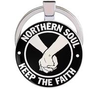 CMJ™ Black Northern Soul Keep The Faith Keyring Vinyl Records Music Glass Dome Keychain