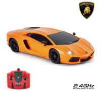 CMJ RC Cars Lamborghini Aventador LP700-4 Officially Licensed Remote Control RC Car 1:24 Scale Working Lights 2.4Ghz (Orange)