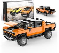 CMJ RC Cars 1:30 Hummer EV Building Set - 431-Piece Licensed Electric Truck Model Kit, Collectible Construction Toy for Kids & Adults (Orange)