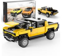 CMJ RC Cars 1:30 Hummer EV Building Set - 431-Piece Licensed Electric Truck Model Kit, Collectible Construction Toy for Kids & Adults (Yellow)
