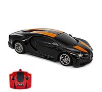 CMJ RC Cars Bugatti Chiron Officially Licensed Remote Control Car 1:24 Scale Working Lights 2.4Ghz (Black/Orange)