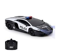 CMJ RC Cars Lamborghini Aventador LP700-4 Police Car Officially Licensed Remote Control Car 1:24 Scale Working Lights 2.4Ghz