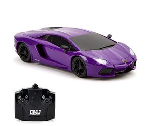 CMJ RC Cars Lamborghini LP700-4 Remote Control RC Car Officially Licensed 1:24 Scale Working Lights 2.4Ghz. Great Kids Play Toy Auto (Purple)