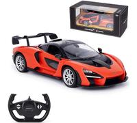 CMJ RC Cars McLaren Senna Remote Control Car 1:14 Scale - Orange, with Manual Butterfly Doors, Working Lights, and Full Suspension
