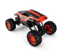 CMJ RC Cars Rock Crawler With Adjustable Chassis Climb 4 X 4 Monster Truck 4WD Remote Control Car 2.4Ghz (Orange 1:12)
