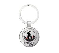 CMJ™ Remember Them Remembrance Keyring Gift World War 2 Soldier Glass Dome Keychain