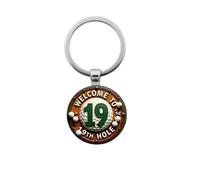 CMJ™ Welcome To The 19th Hole Keyring Keychain Sport Retirement Sporting Retired Golf Ball Golfer