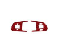 CMJAHU Fit For A-u-d-i A4 B8 8K A6 C6 4F Q5 8R Q7 4L A3 Car Steering Wheel Button Cover Sticker Carbon Fiber Sticker Auto Accessories 2PCS Set(Carbon red)