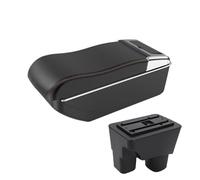 CMJAHU Fit For C-h-e-v-r-olet Onix 2020-2024 Car Interior, Raised Armrest With Double-layer Storage, Car Accessories With Cup Holders(A1 curved red line)
