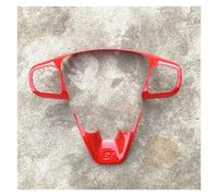 CMJAHU Fit For F0rd Fiesta MK8 2017 2018 2019 Accessories ST Car Steering Wheel Trim Control Button Frame Cover(Red)