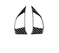 CMJAHU Fit For Fiat 500 Abarth 595 2012 2013 2014 2015 2016 2017 2018 2019 2020 2021 2022 2023 Car Steering Real Soft Carbon Fiber Sticker(Button Black)