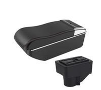 CMJAHU Fit For Ford Fiesta 3 2011-2018 Center Console Modification Raised Armrest Double-layer Storage Space In The Car Interior Black(A1 curved red line)