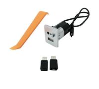 CMJAHU Fit For Ford Focus 2 Mk2 2009 2010 2011 Silver USB Adapter AUX Input Mini Cable USB Slot Interface Button Switch(Silver)