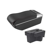 CMJAHU Fit For H-Y-U-N-D-A-I Verna Car Interiors Raised Armrests Double-layer Storage Boxes Center Console Modifications With Cup Holders Black(A3curved Whiteline)
