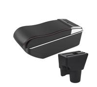 CMJAHU Fit For K-i-a Picanto Center Console Modification, K-i-a Picanto 3X-Line Car Interior Center Console Double-layer Storage Box Accessory(A1 curved red line)