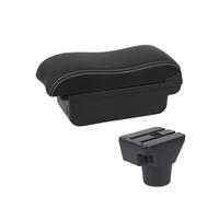 CMJAHU Fit For KIA Rio 2 2006 2007 2008 2009 2010 2011 Car Armrest Box Accessories Interior Storage Box Retrofit(C3 White line NoUSB)