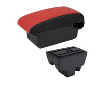 CMJAHU Fit For Volkswagen Polo 2020 202 2022 For S-K-O-D-A RAPID 2012-2022 Car Armrest Central Storage Box USB Car Accessories(B Red black 3USB)