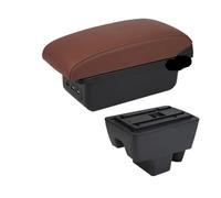 CMJAHU Fit For Volkswagen Polo 2020 202 2022 For S-K-O-D-A RAPID 2012-2022 Car Armrest Central Storage Box USB Car Accessories(B brown 3USB)