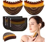 cmjpro Lymphatic Contour Face Brush, Ergonomic Lymphatic Drainage Massager, Natural Makeup Brushes with Gentle Bristles Manual Facial/Body Brush for Sculpting