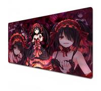CMJSGG DATE A LIVE mouse pad|Cute mouse pad anime|XXL mouse pad 900x400|Red and black mouse pad|Office desk mat large|Waterproof - Anti slip|Tokisaki Kurumi