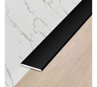 CMJYMX Aluminum Threshold Transition Strip, Flooring Cover Strips, Floor Flat Divider Strip 10/15/20/35/50/60mm Carpet Door Trim Strips For Doorways, Tiles, Carpet(Black,15.0mm/0.59in)