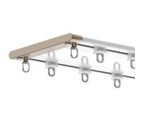 CMJYMX Ceiling Track For Curtain Conjoined Double Track Rail, Easy To Install Aluminium Alloy Curtain Rail, Heavy-Duty Curtain Rails Drop Ceiling Curtain Track Set(White,4.3FT/130CM)