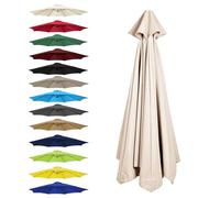 CMJYMX Replacement Parasol Canopy Cover, Umbrella Replacement Fabric Cover Sunshade Cloth, 6 Arms: 2.0/2.5/2.7/3.0 M, 8 Ribs: 2.0/2.3/2.7/3.0/3.5 M(Beige,8 RIBS: 200CM/6.5FT)