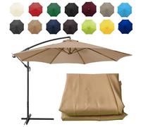 CMJYMX Replacement Parasol Canopy Sun Umbrella Replacement Cloth For 2m-6 Arms 2.7m-6 Arms 2.7m-8 Arms 3m-6 Arms 3m-8 Arms (Color : Khaki, Size : 8 ribs-3m(9.8ft))
