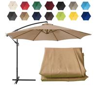 CMJYMX Replacement Parasol Canopy Sun Umbrella Replacement Cloth For 2m-6 Arms 2.7m-6 Arms 2.7m-8 Arms 3m-6 Arms 3m-8 Arms (Color : Khaki, Size : 6 ribs-2m(6.5ft))